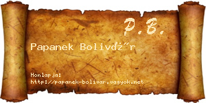 Papanek Bolivár névjegykártya